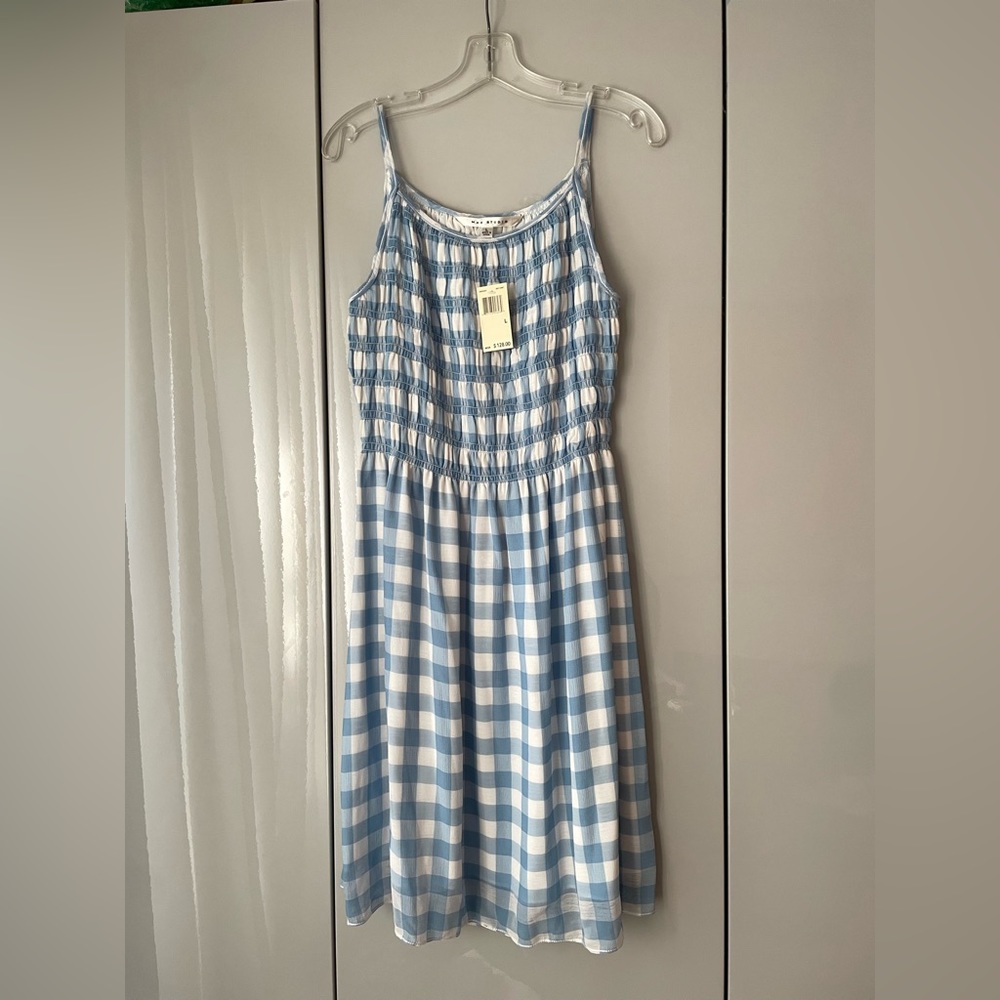 Max Studio silky gingham check dress NWT L